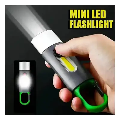 Keychain Waterproof LED Flashlight, Type-C Stable Fast Charging - Multifunctional Bracket Lantern for Outdoor Hiking Fishing